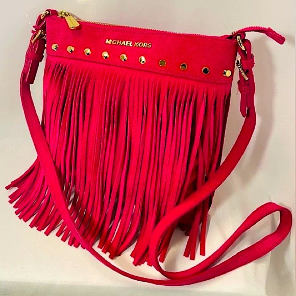 MICHAEL KORS Suede Fringe Crossbody Bag - Picture 9 of 9